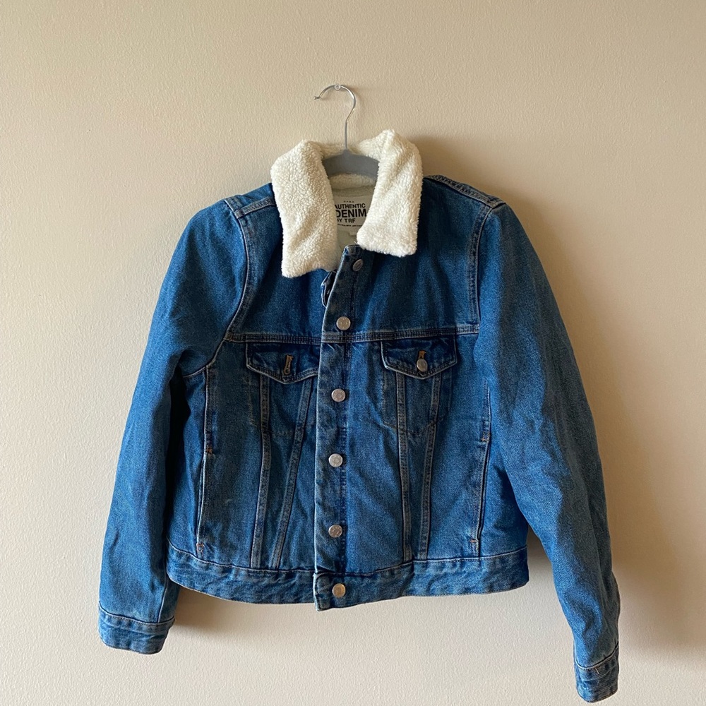 Zara fur lined jean jacket